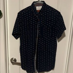 J. Crew Dark Blue Patterned Men's Shirt